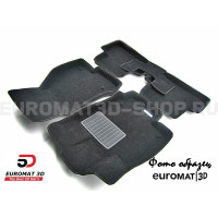 Текстильные 3D коврики Euromat3D Business в салон для Nissan Almera (2013-) № EMC3D-003727