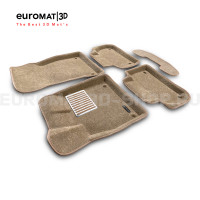 Текстильные 3D коврики Euromat3D Lux в салон для Audi Q5 (2017-2020) № EM3D-001101T Бежевый
