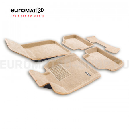 Текстильные 3D коврики Euromat3D Business в салон для Bmw X1 (E84) (2009-2015) № EMC3D-001208T Бежевые